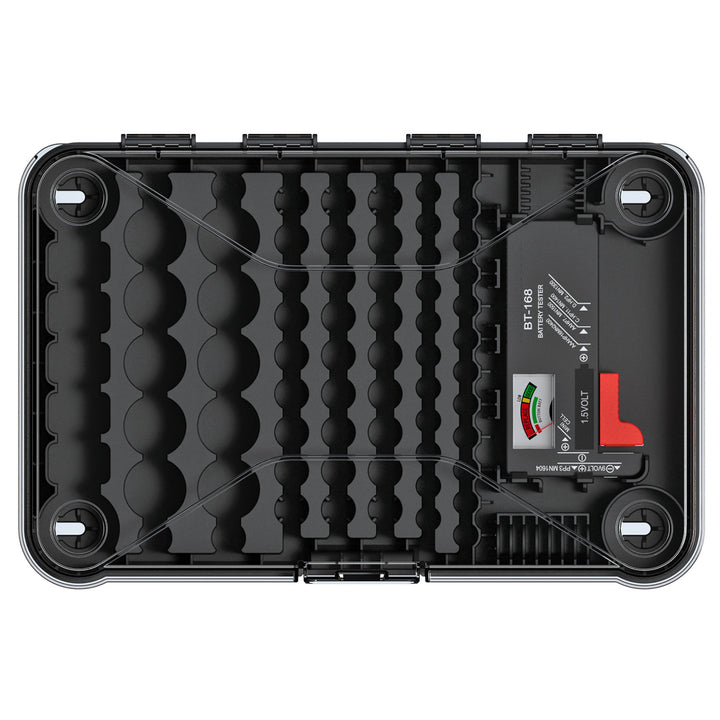 Kistenberg Battery Box KBBT Organizzatore di pile con tester rimovibile