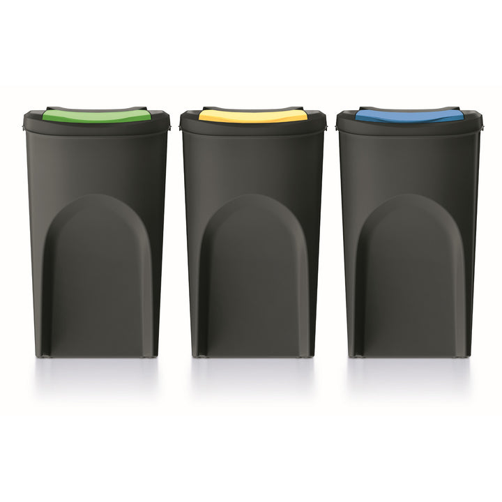 Keden Sortibox  3x35l Set di contenitori per la raccolta differenziata nero