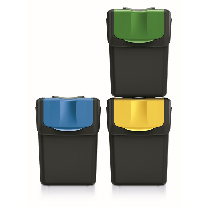 Keden Sortibox  3x20l Set di contenitori per la raccolta differenziata nero