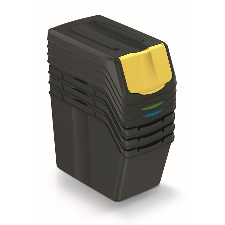 Keden Sortibox 4x20l Set di contenitori per la raccolta differenziata nero