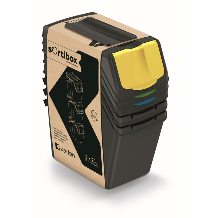Keden SORTI BOX 3x25l cestino per rifiuti - nero riciclaggio