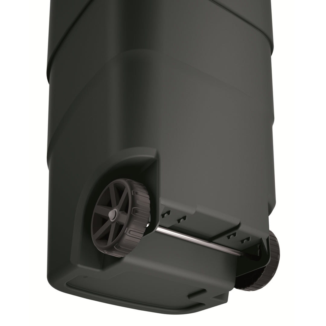Wheeler 110L Cestino per rifiuti con ruote e coperchio Cestino per rifiuti Grande  Pattumiera da giardino grande e universale in plastica (nero)