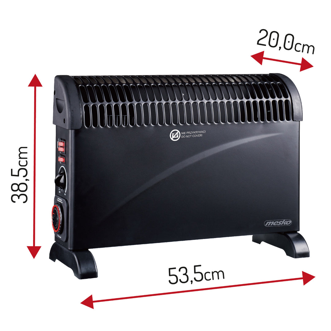 Mesko MS 7741b Riscaldatore elettrico nero Riscaldatore elettrico a convettore 3 livelli