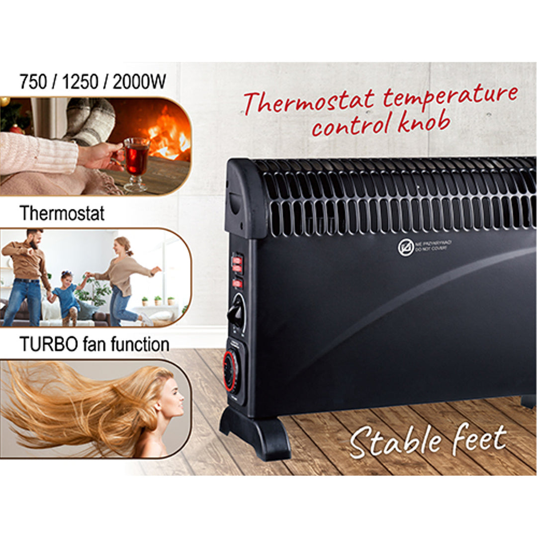 Mesko MS 7741b Riscaldatore elettrico nero Riscaldatore elettrico a convettore 3 livelli