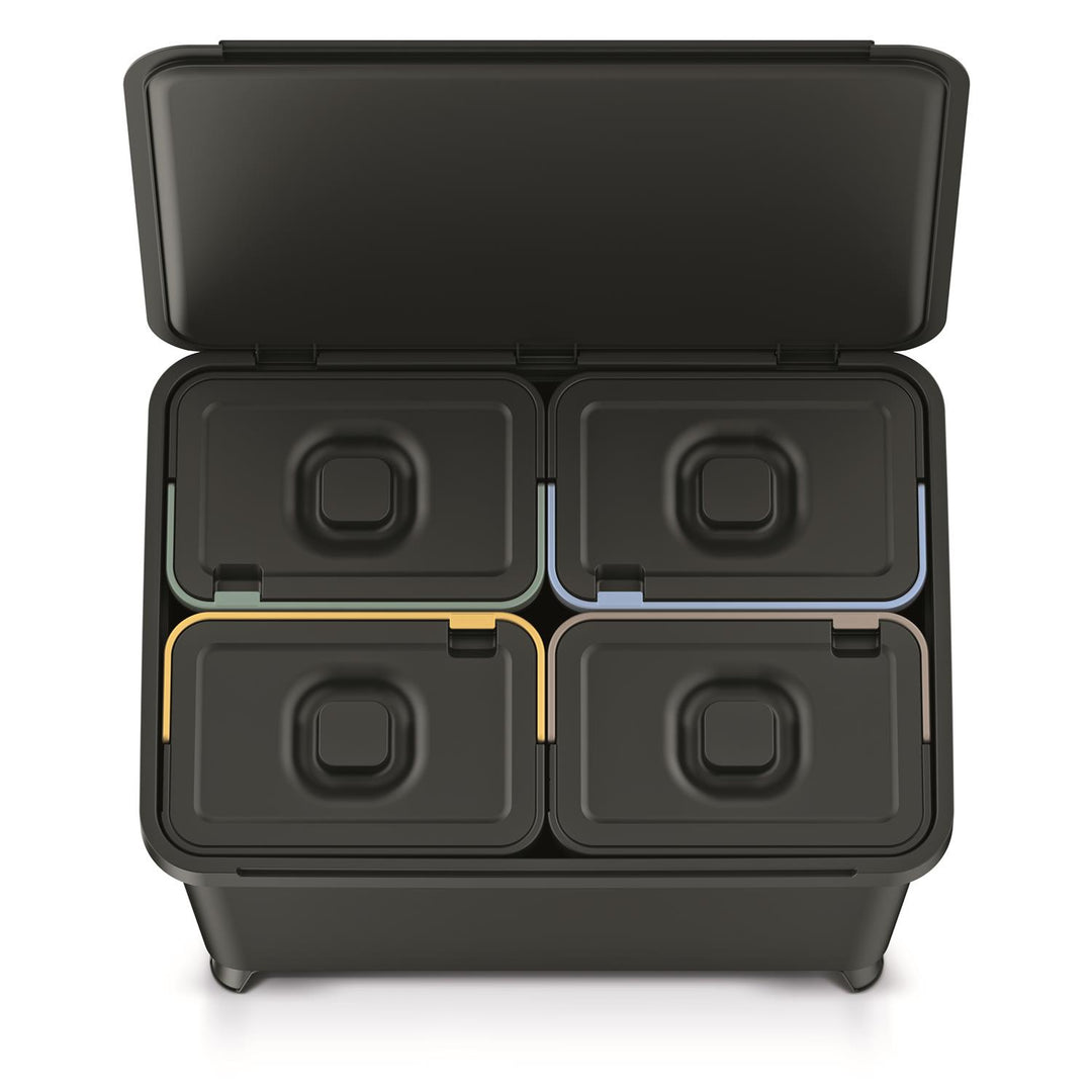 Cestino Keden SYSTEMA 4x10 litri - nero riciclaggio