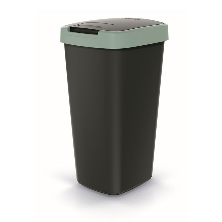 Keden COMPACTA Q Cestino per rifiuti con sportello  - nero con cornice verde