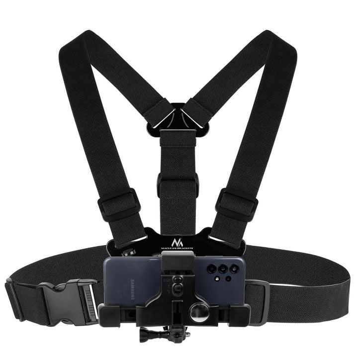 Maclean MC-445 Imbracatura sportiva per telefono, universale, per telefono, fotocamera, Compatibile con GoPro e altre fotocamere,