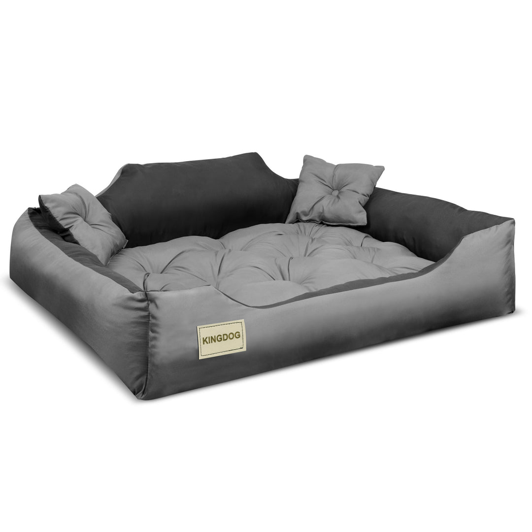 Letto per cani e gatti in microfibra 40x30 / 55x45 cm grigio-nero  inclusi 2 cuscini