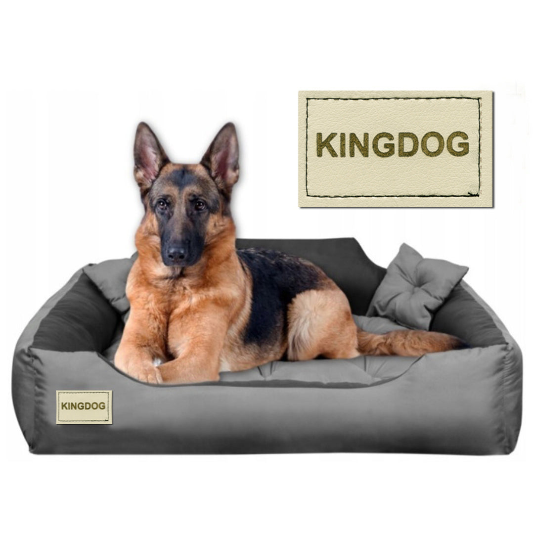 Letto per cani e gatti in microfibra 40x30 / 55x45 cm grigio-nero  inclusi 2 cuscini