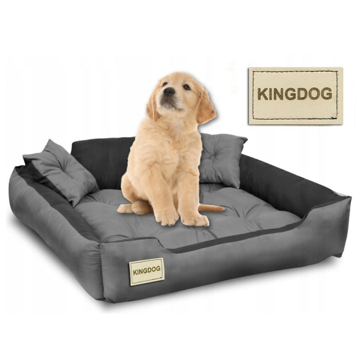 Letto per cani e gatti in microfibra 40x30 / 55x45 cm grigio-nero  inclusi 2 cuscini