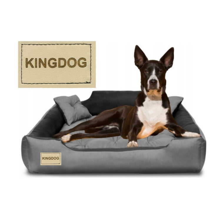 Letto per cani e gatti in microfibra 40x30 / 55x45 cm grigio-nero  inclusi 2 cuscini
