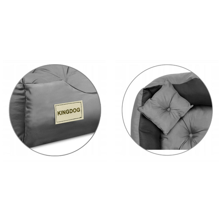 Letto per cani e gatti in microfibra 40x30 / 55x45 cm grigio-nero  inclusi 2 cuscini