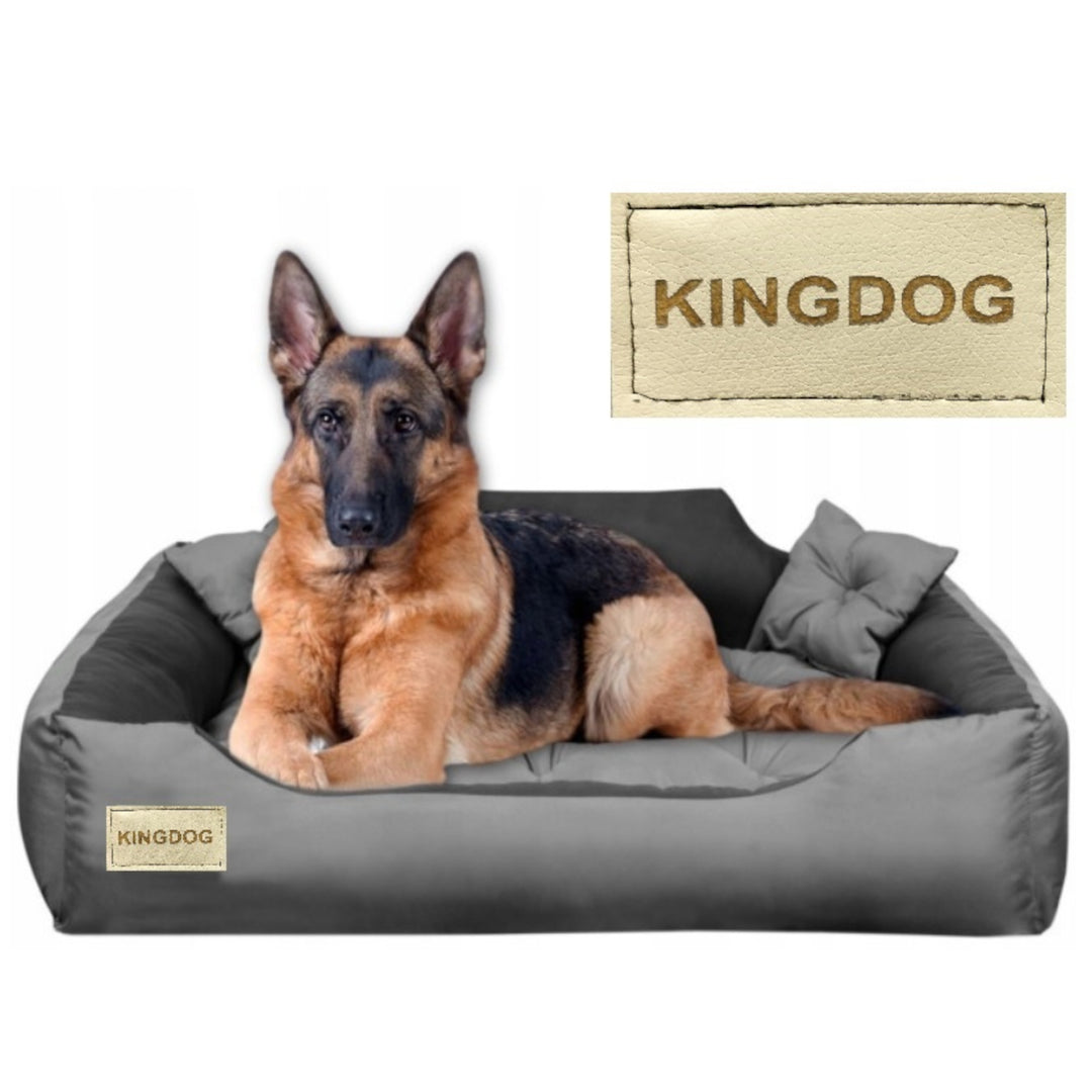 Letto per cani e gatti in microfibra 60x50 / 75x65 cm grigio-nero inclusi 2 cuscini