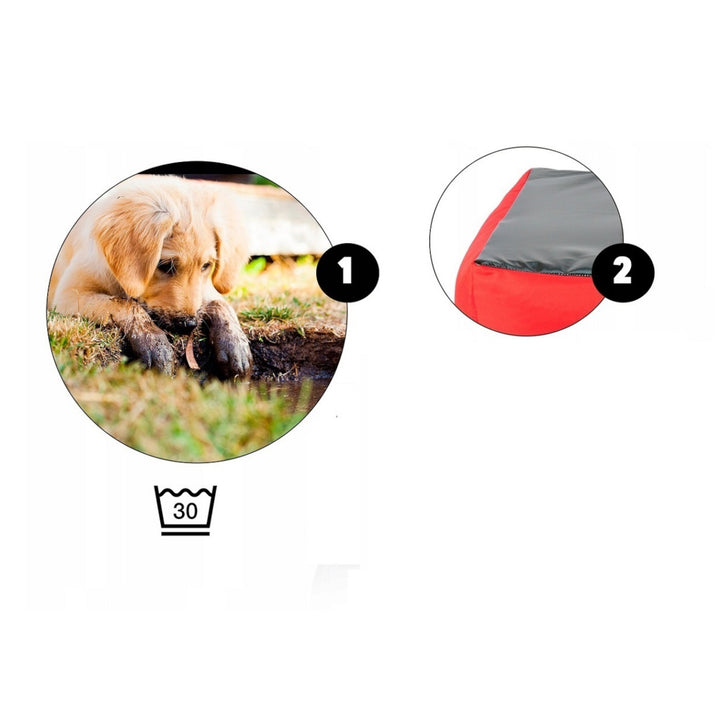 Letto per cani e gatti in microfibra 60x50 / 75x65 cm grigio-nero inclusi 2 cuscini