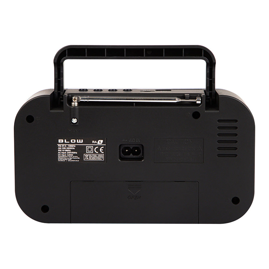 Radio analogica portatile AM/FM RA6 alimentata a batteria e a rete Blow