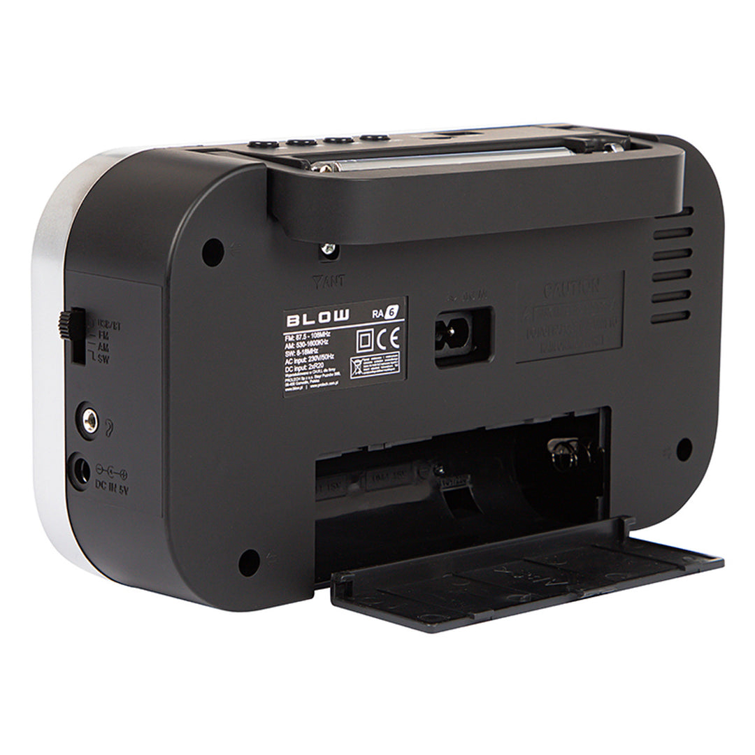 Radio analogica portatile AM/FM RA6 alimentata a batteria e a rete Blow