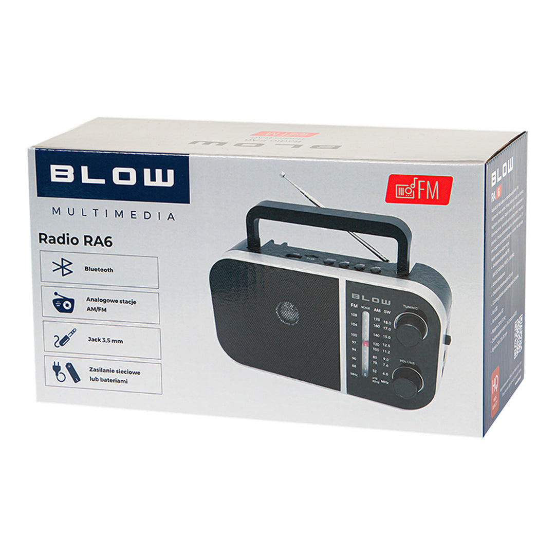 Radio analogica portatile AM/FM RA6 alimentata a batteria e a rete Blow