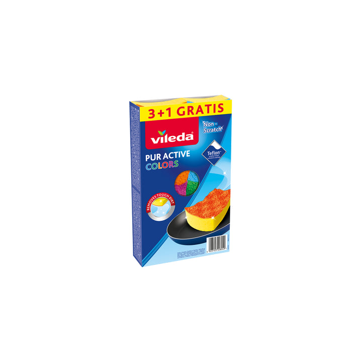 Set di 4 spugnette abrasive di colori diversi - Vileda Pur Active Colors