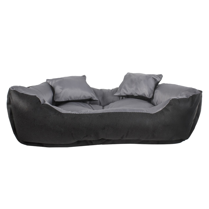 Letto per cani e gatti con cuscino Cuscino Cuccia in nylon  Letto per animali domestici Materiale impermeabile lavabile (Dimensioni interne: 40x30 / Dimensioni esterne: 55x45cm, grigio/nero)