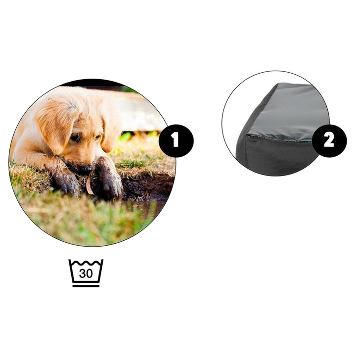 Letto per cani e gatti con cuscino Cuscino Cuccia in nylon  Letto per animali domestici Materiale impermeabile lavabile (Dimensioni interne: 40x30 / Dimensioni esterne: 55x45cm, grigio/nero)
