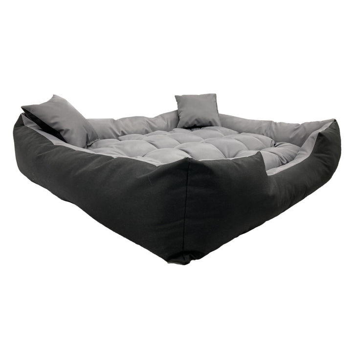 Ecco Letto per cani e gatti con cuscino Cuccia  in nylon Materiale impermeabile lavabile (Dimensioni interne: 115x90 / Dimensioni esterne: 130x105cm, grigio/nero)