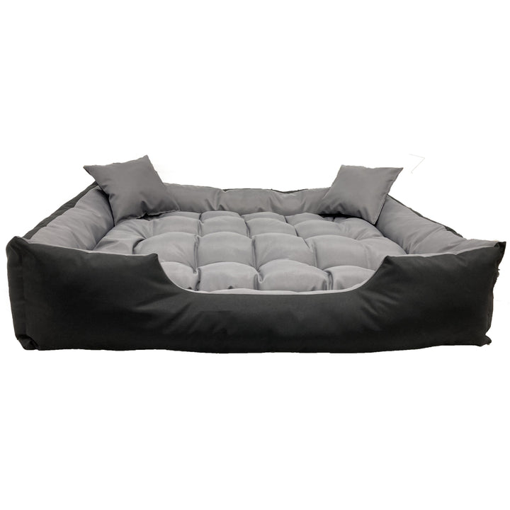 Ecco Letto per cani e gatti con cuscino Cuccia  in nylon Materiale impermeabile lavabile (Dimensioni interne: 115x90 / Dimensioni esterne: 130x105cm, grigio/nero)