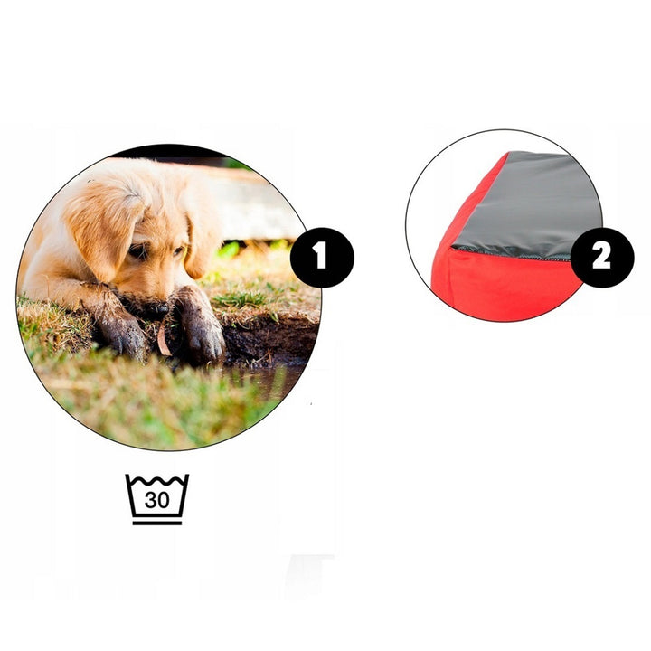 Ecco Letto per cani e gatti con cuscino Cuccia  in nylon Materiale impermeabile lavabile (Dimensioni interne: 115x90 / Dimensioni esterne: 130x105cm, grigio/nero)