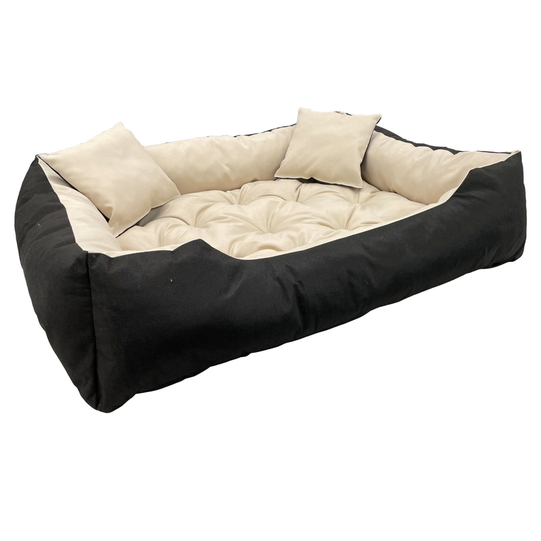 Ecco Letto per cani e gatti con cuscini Materiale impermeabile in nylon per animali domestici lavabile Dimensioni interne: 40x30 / Dimensioni esterne: 55x45cm Beige