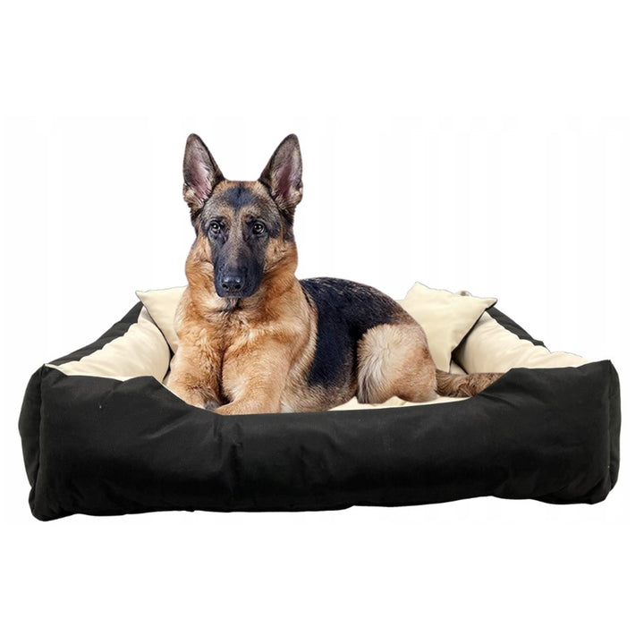 Ecco Letto per cani e gatti con cuscini Materiale impermeabile in nylon per animali domestici lavabile Dimensioni interne: 40x30 / Dimensioni esterne: 55x45cm Beige