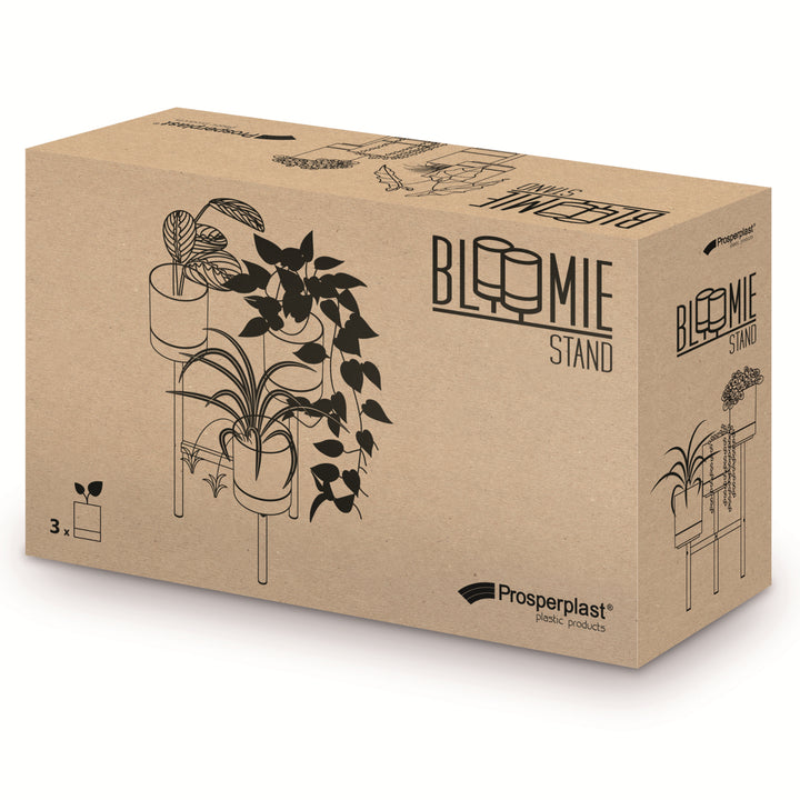 Portafiori Bloomie Stand a tre gambe con 3 vasi Portafiori 42 cm x 39,5 x 125 cm Struttura in metallo Bianco
