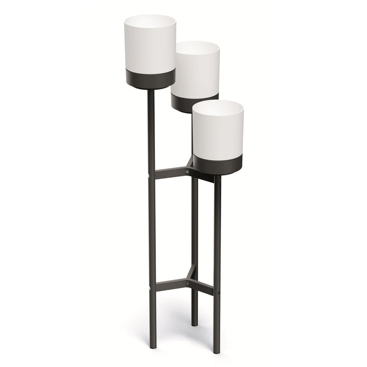 Portafiori Bloomie Stand a tre gambe con 3 vasi Portafiori 42 cm x 39,5 x 125 cm Struttura in metallo Bianco