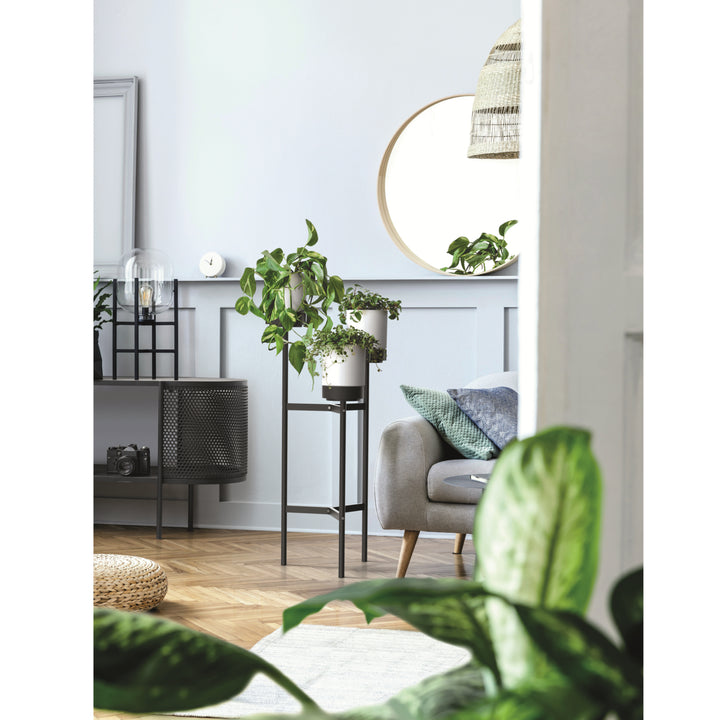 Prosperplast Bloomie Stand Portafiori a tre gambe con 3 vasi Portafiori 54cm x 49 x 80,5cm Struttura in metallo Cemento