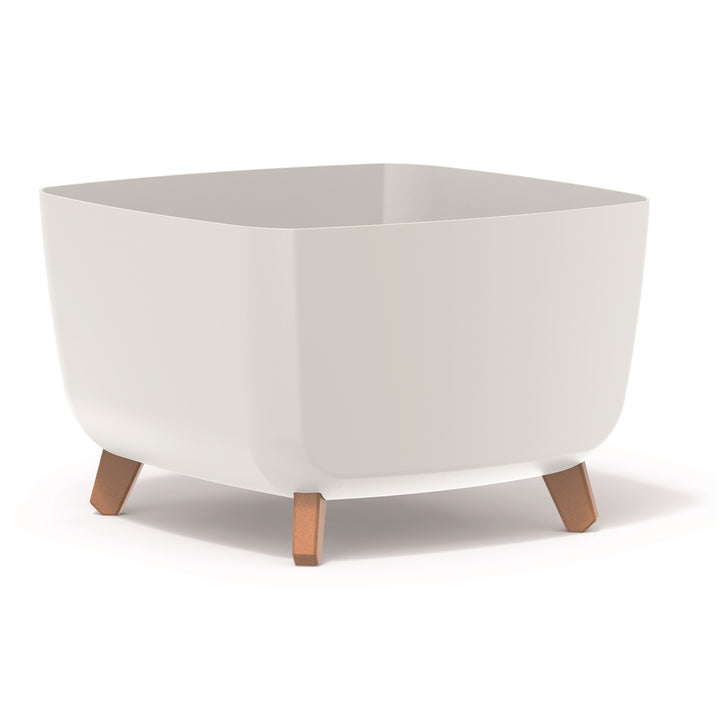 Prosperplast Gracia Vaso da fiori quadrato con gambe rimovibili incl. inserto per uso interno ed esterno Vaso quadrato in plastica resistente ai raggi UV 39x39x27cm