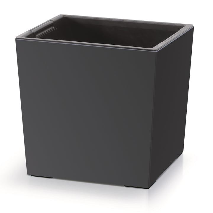Prosperplast 2in1 Vaso da fiori con fioriera interna Vaso per erbe in plastica quadrato 29,5 cm x 29,5 cm x 29 cm (antracite)