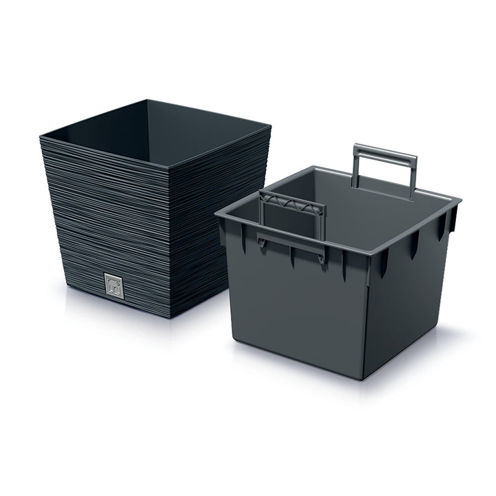 Prosperplast Furu Quadrato Basso con inserto DFS300-S433 - colore antracite