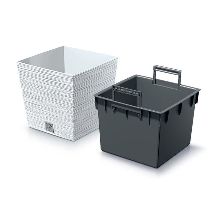 Prosperplast Furu Quadrato Basso con inserto DFS300-S449 - bianco