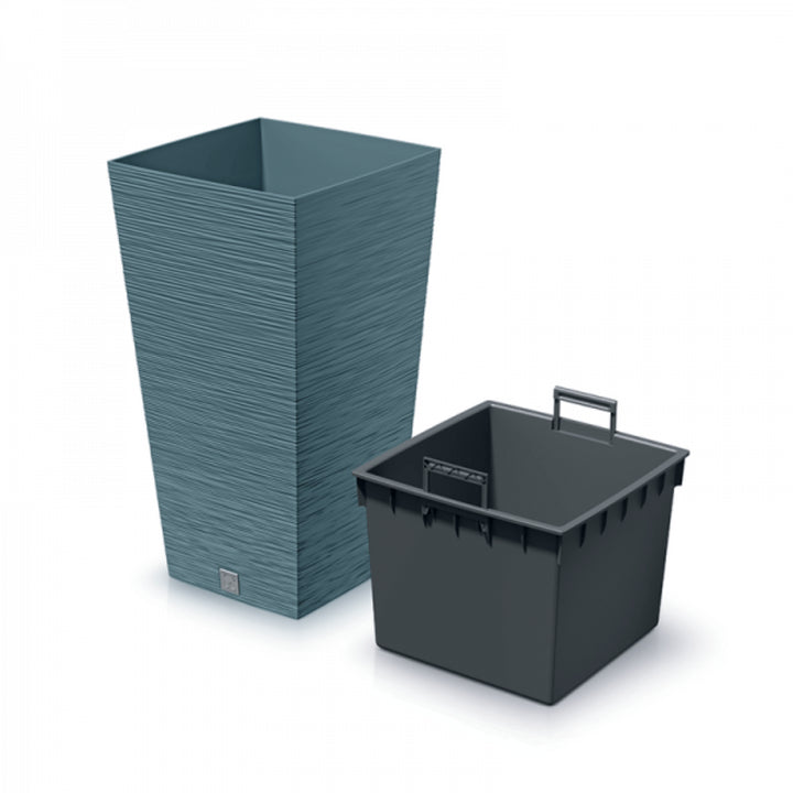 Prosperplast Furu Vaso da fiori quadrato con inserto DFSH300-5415C - colore blu scandinavo