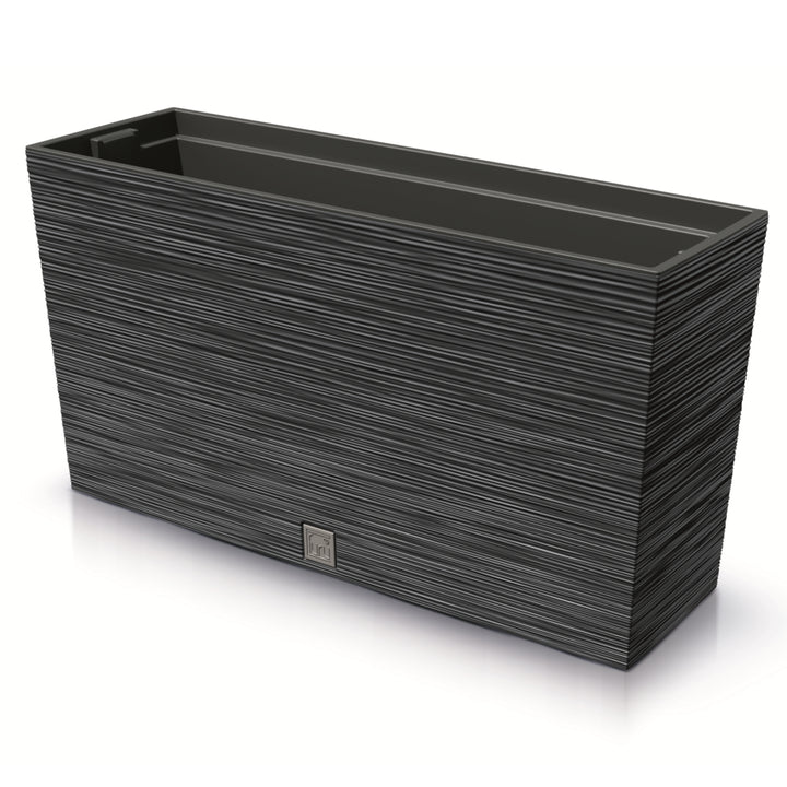 Prosperplast Furu Case Middle Planter con vaso interno Vaso per piante Fioriera uso interno ed esterno Rettangolare in plastica  77x23,5x41cm (Antracite)