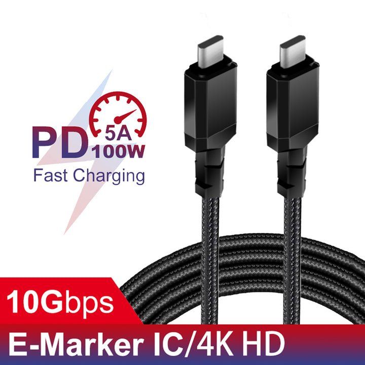 Cavo 2 x USB-C 100W Maclean, supporto PD, trasferimento dati fino a 10Gbps, 5A, , nero, lunghezza 2m, MCE492