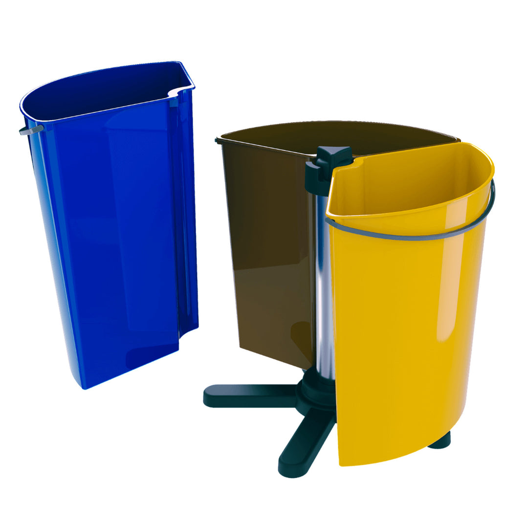 ECOBIN Set di 3 pattumiere rotanti per la raccolta differenziata 3x 11,7L