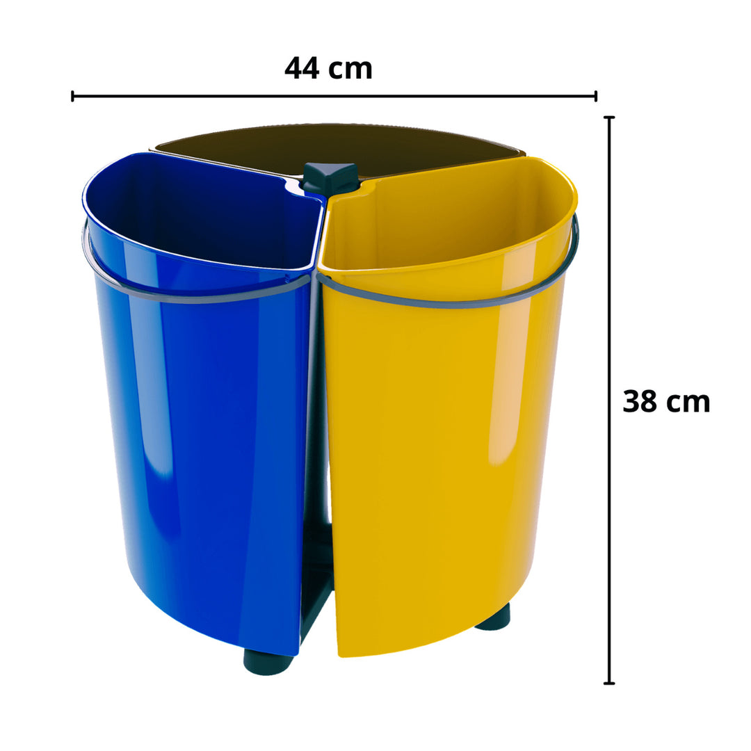 ECOBIN Set di 3 pattumiere rotanti per la raccolta differenziata 3x 11,7L