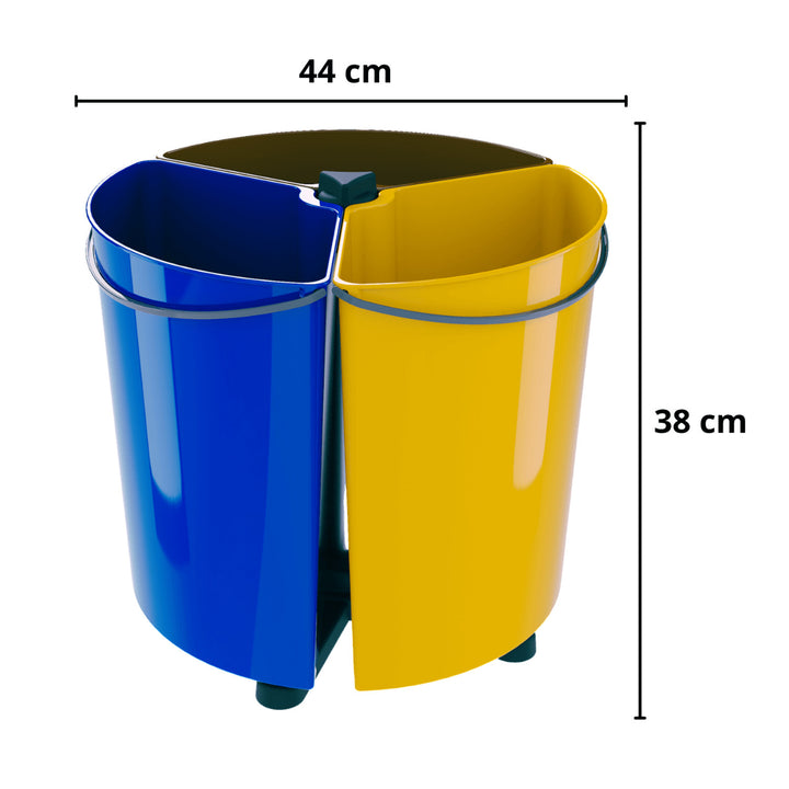 ECOBIN Set di 3 pattumiere rotanti per la raccolta differenziata 3x 11,7L