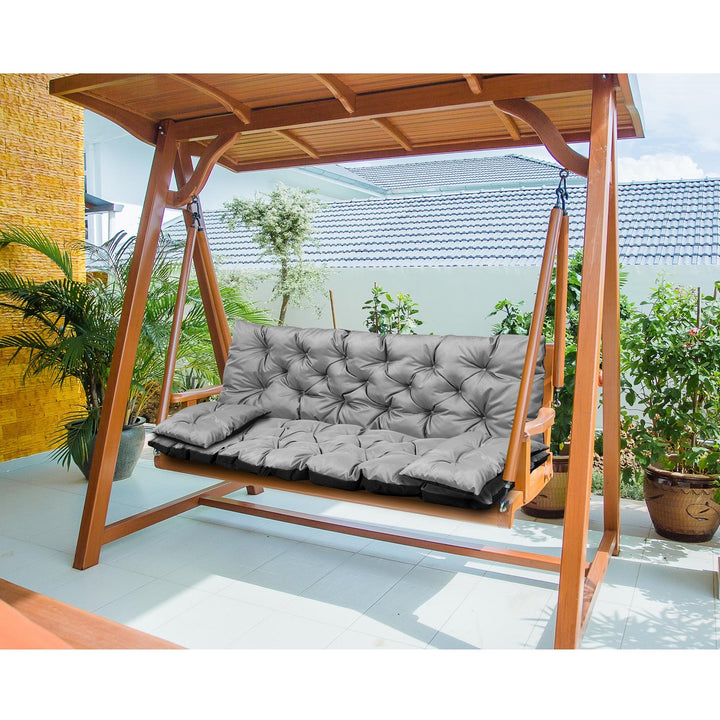 Cuscini da giardino grigio  120x60x50cm + 2 cuscini 50 x 30cm