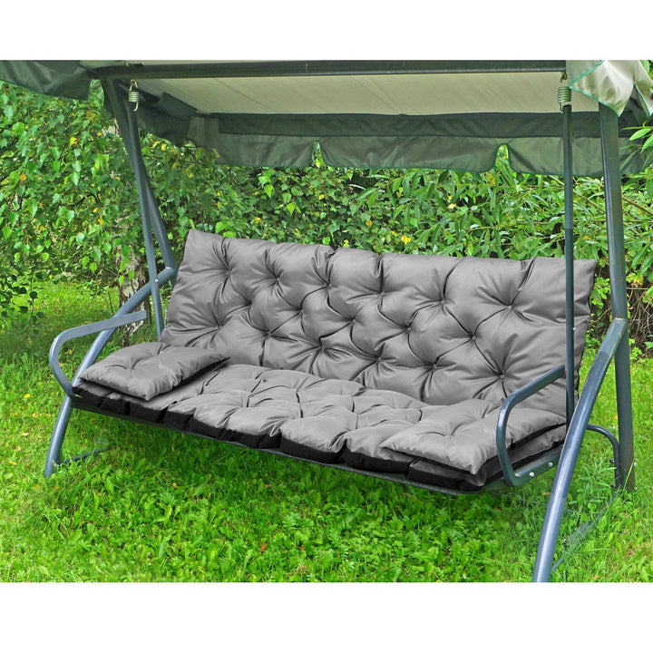 Cuscini da giardino grigio  120x60x50cm + 2 cuscini 50 x 30cm