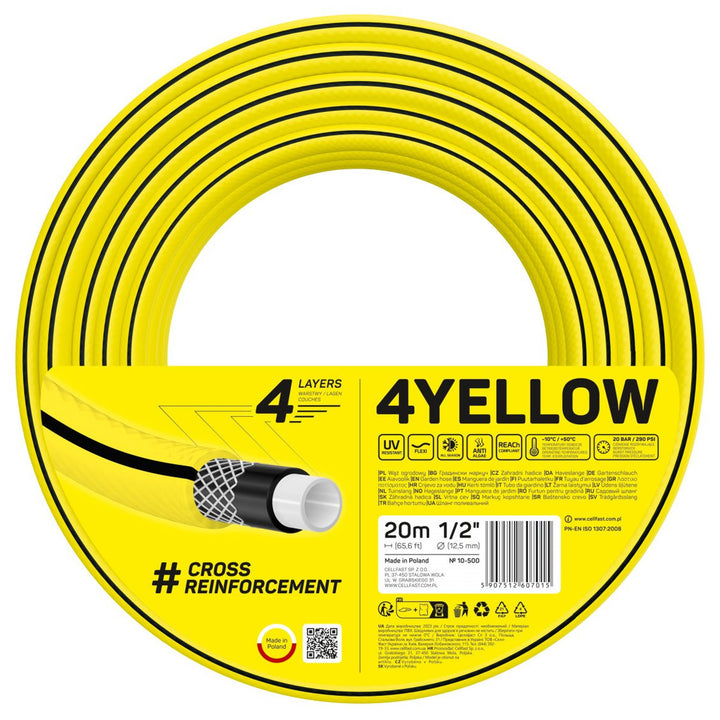 CELLFAST 4YELLOW tubo da giardino 10-500 1/2" 20 m 4 strati