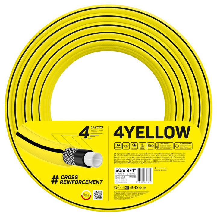 Tubo da giardino CELLFAST 4YELLOW 10-522 3/4" 50m 4-ply