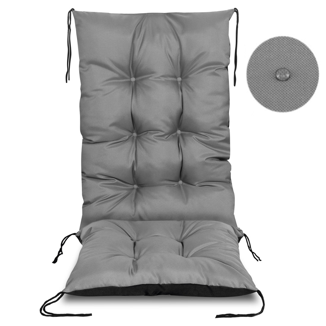 Cuscino trapuntato  per sedia da giardino grigio 50x50x80 cm