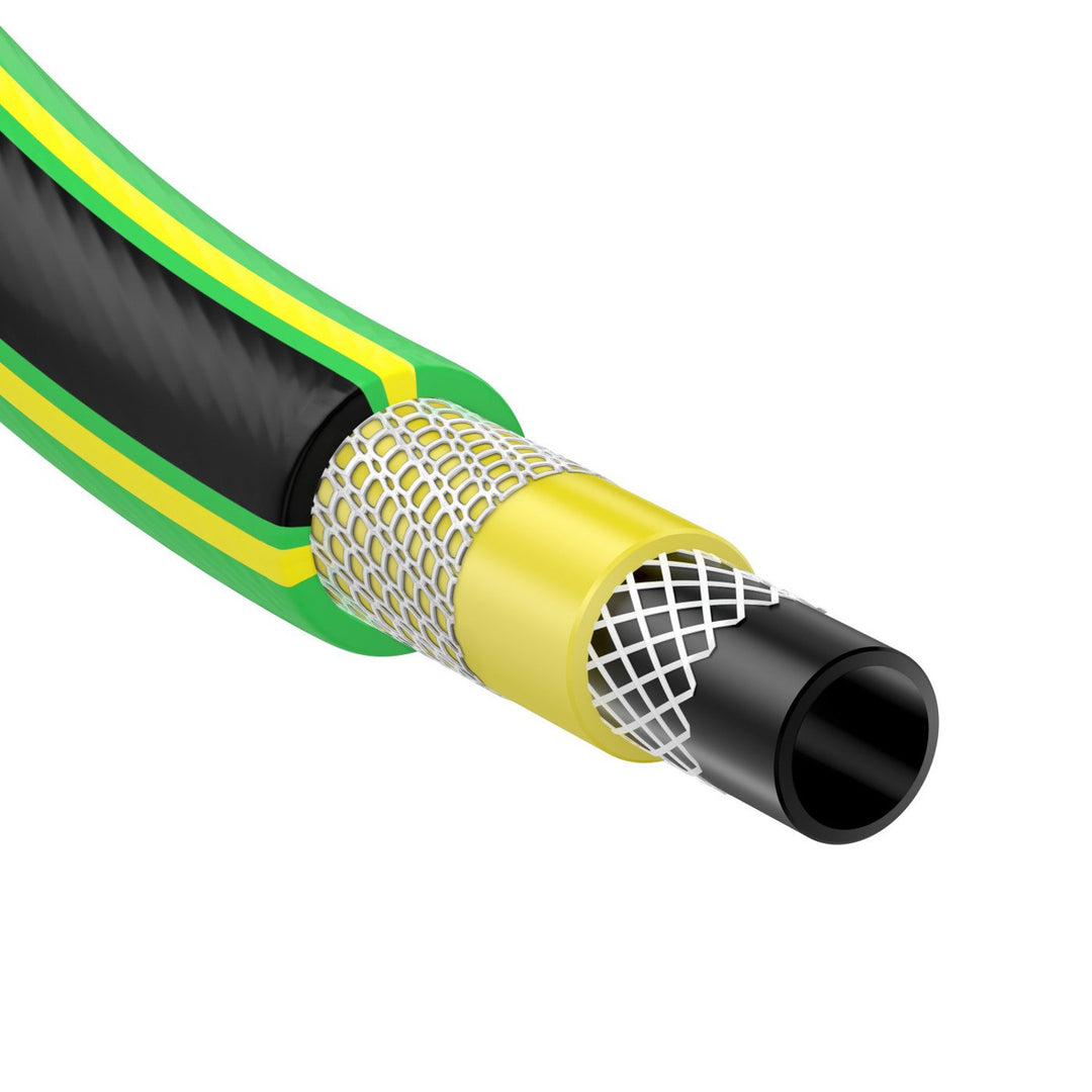 Cellfast Green ATS2™ 5 Strati Tubo da giardino a doppia treccia con trama incrociata e tricot Resistente alle radiazioni UV e antialghe (1/2" 20 m)