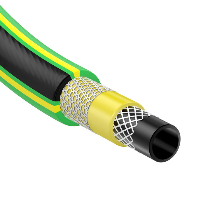 Cellfast Green ATS2™ 5 Strati Tubo da giardino a doppia treccia con trama incrociata e tricot Resistente alle radiazioni UV e antialghe (1/2" 20 m)
