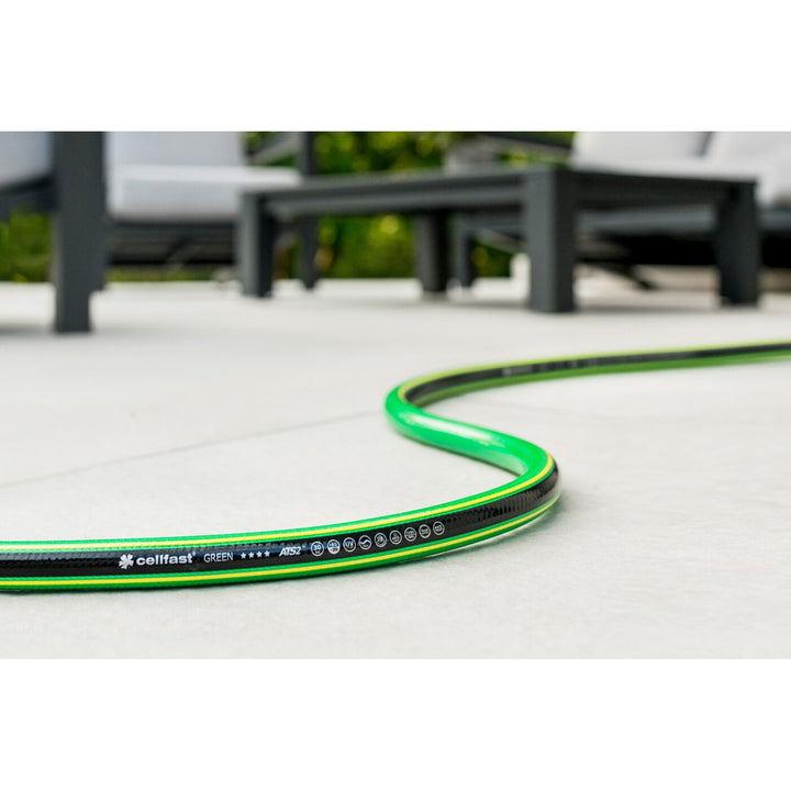 Cellfast Green ATS2™ 5 Strati Tubo da giardino a doppia treccia con trama incrociata e tricot Resistente alle radiazioni UV e antialghe (1/2" 20 m)